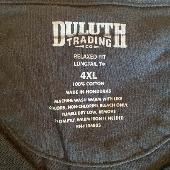 Duluth Trading Co Relaxed Fit Black Longtail T Size 4XL - Picture 2 of 2